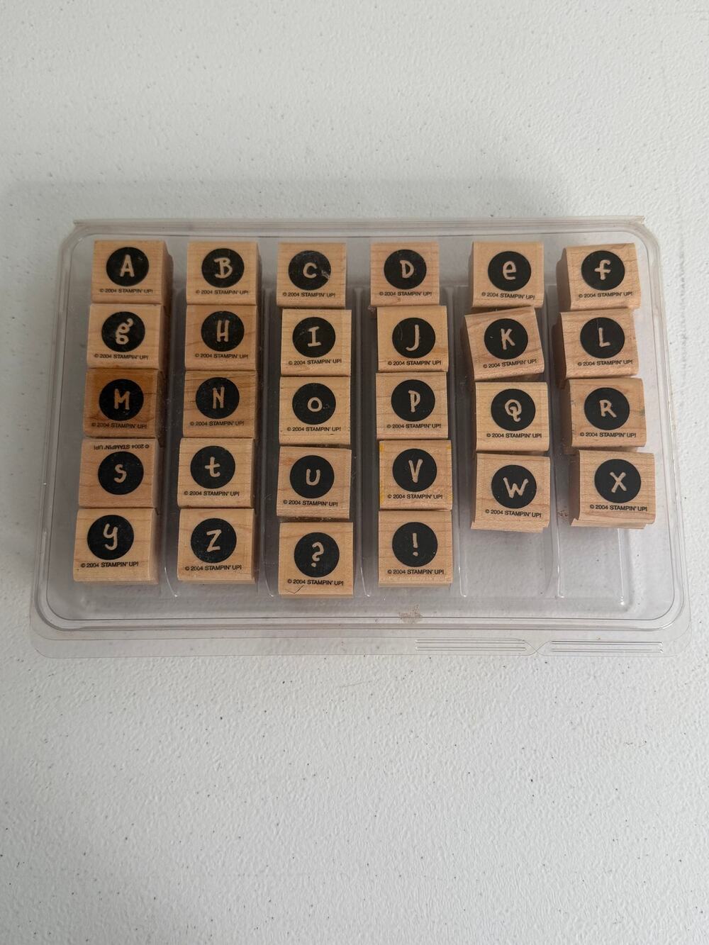 Stamping’ up wooden alphabet letter stamps set 28 pieces